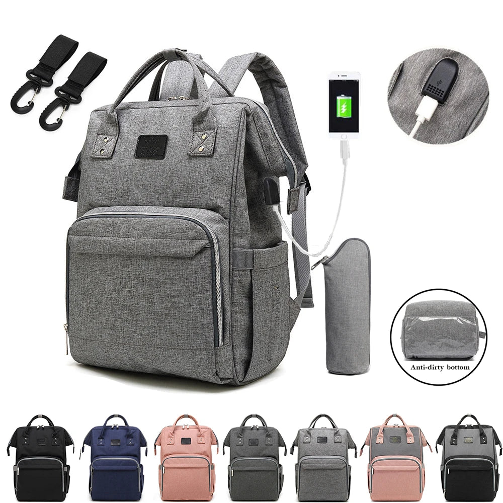 Baby Diaper Bag with USB & Sleeping Crib