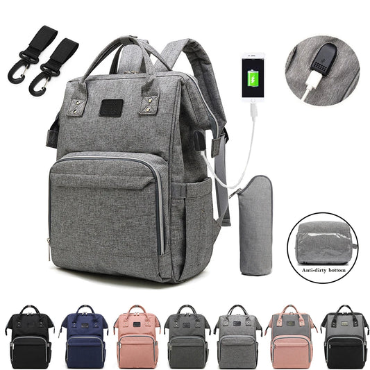 Baby Diaper Bag with USB & Sleeping Crib