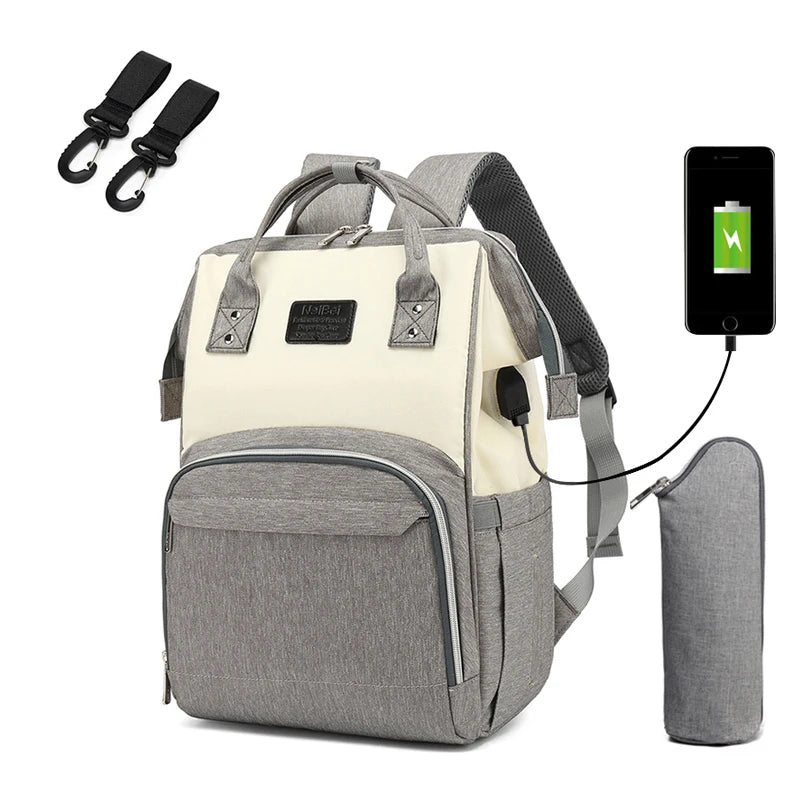 Baby Diaper Bag with USB & Sleeping Crib