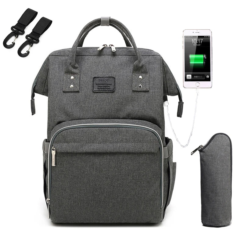 Baby Diaper Bag with USB & Sleeping Crib