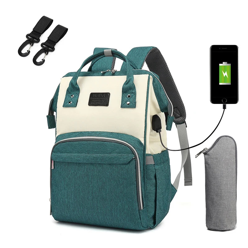 Baby Diaper Bag with USB & Sleeping Crib