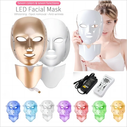 Glow7 LED Beauty Face and Neck Mask – 7-Color Light Therapy Mask