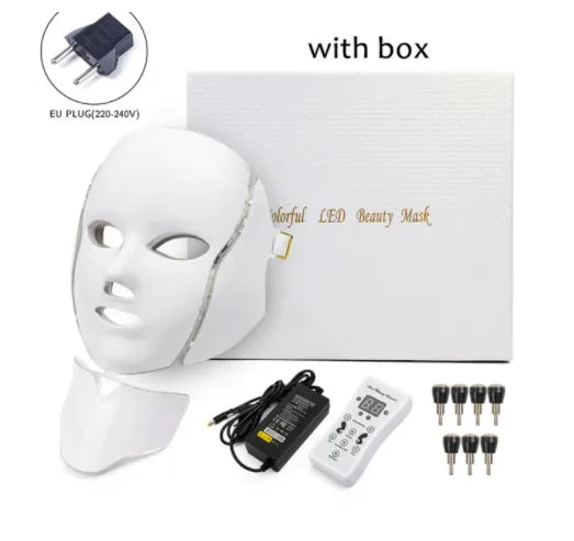 Glow7 LED Beauty Face and Neck Mask – 7-Color Light Therapy Mask