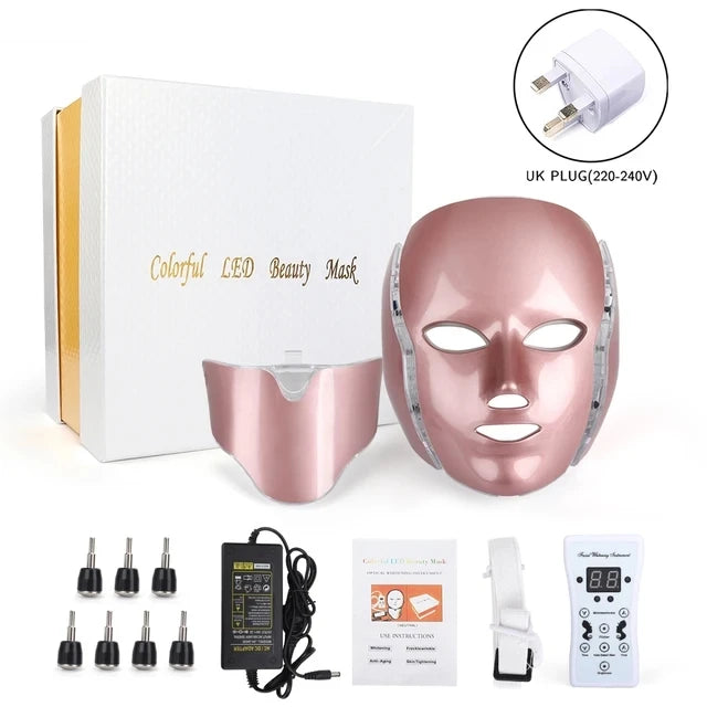 Glow7 LED Beauty Face and Neck Mask – 7-Color Light Therapy Mask