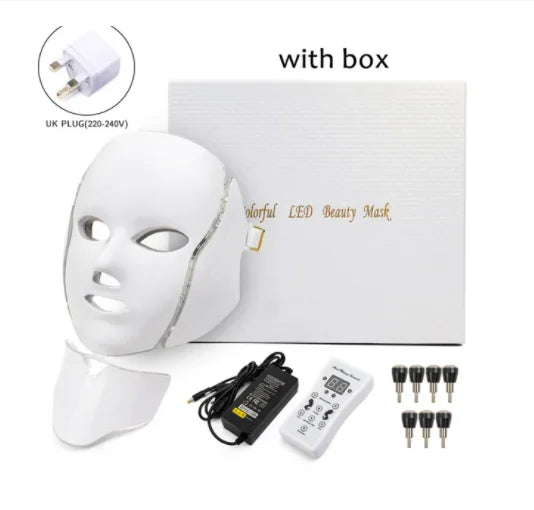 Glow7 LED Beauty Face and Neck Mask – 7-Color Light Therapy Mask