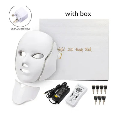 Glow7 LED Beauty Face and Neck Mask – 7-Color Light Therapy Mask