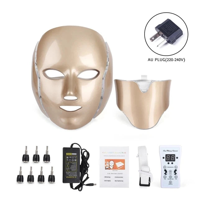 Glow7 LED Beauty Face and Neck Mask – 7-Color Light Therapy Mask
