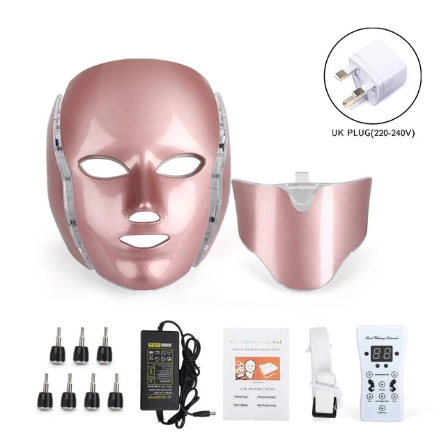 Glow7 LED Beauty Face and Neck Mask – 7-Color Light Therapy Mask