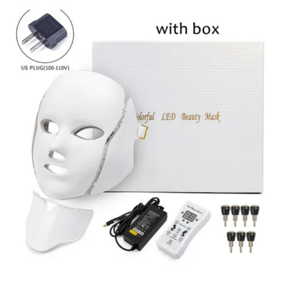 Glow7 LED Beauty Face and Neck Mask – 7-Color Light Therapy Mask