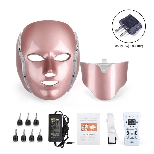 Glow7 LED Beauty Face and Neck Mask – 7-Color Light Therapy Mask