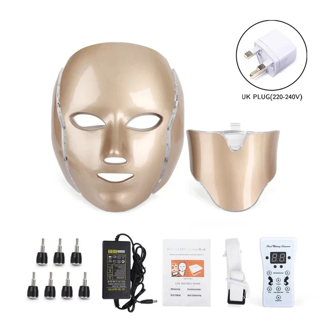 Glow7 LED Beauty Face and Neck Mask – 7-Color Light Therapy Mask