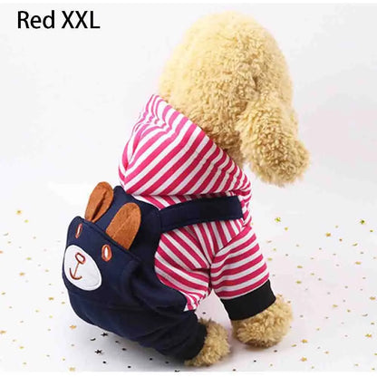 Striped Dog Hoodie Winter Outfit