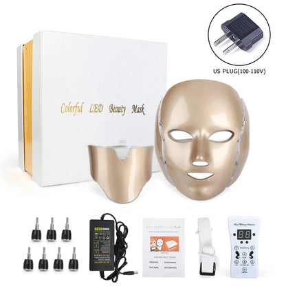 Glow7 LED Beauty Face and Neck Mask – 7-Color Light Therapy Mask