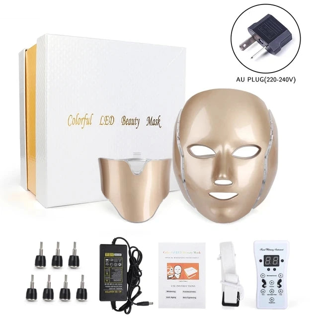Glow7 LED Beauty Face and Neck Mask – 7-Color Light Therapy Mask