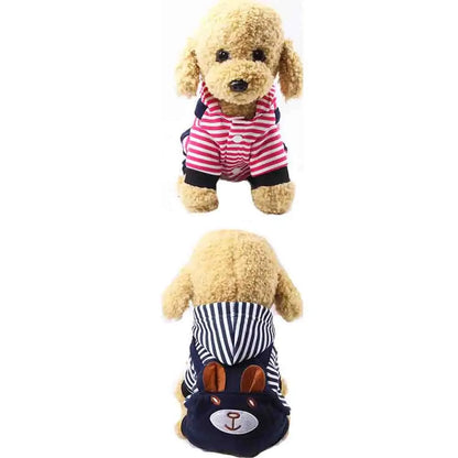 Striped Dog Hoodie Winter Outfit