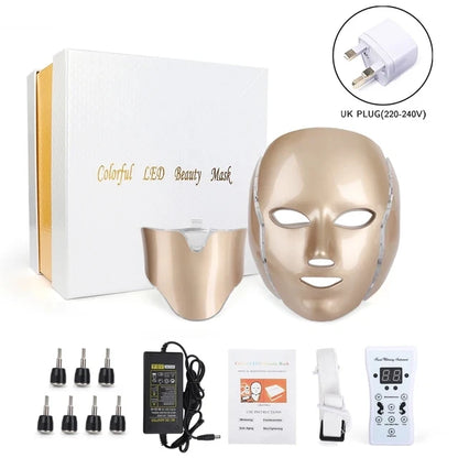 Glow7 LED Beauty Face and Neck Mask – 7-Color Light Therapy Mask