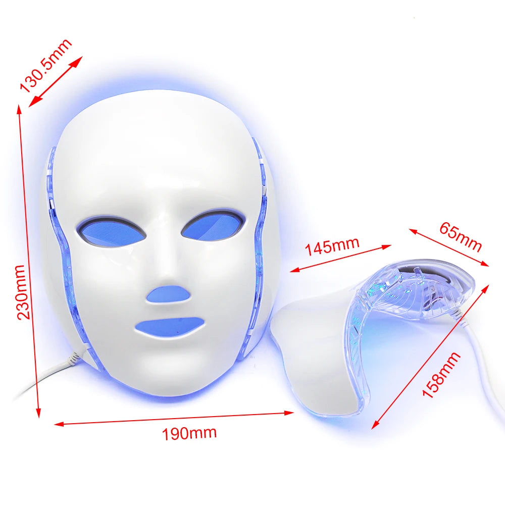 Glow7 LED Beauty Face and Neck Mask – 7-Color Light Therapy Mask