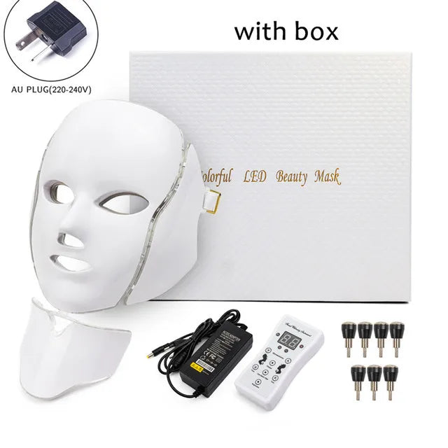 Glow7 LED Beauty Face and Neck Mask – 7-Color Light Therapy Mask