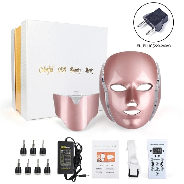 Glow7 LED Beauty Face and Neck Mask – 7-Color Light Therapy Mask