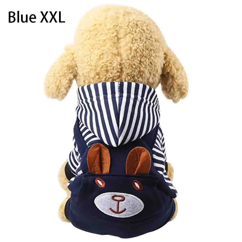 Striped Dog Hoodie Winter Outfit